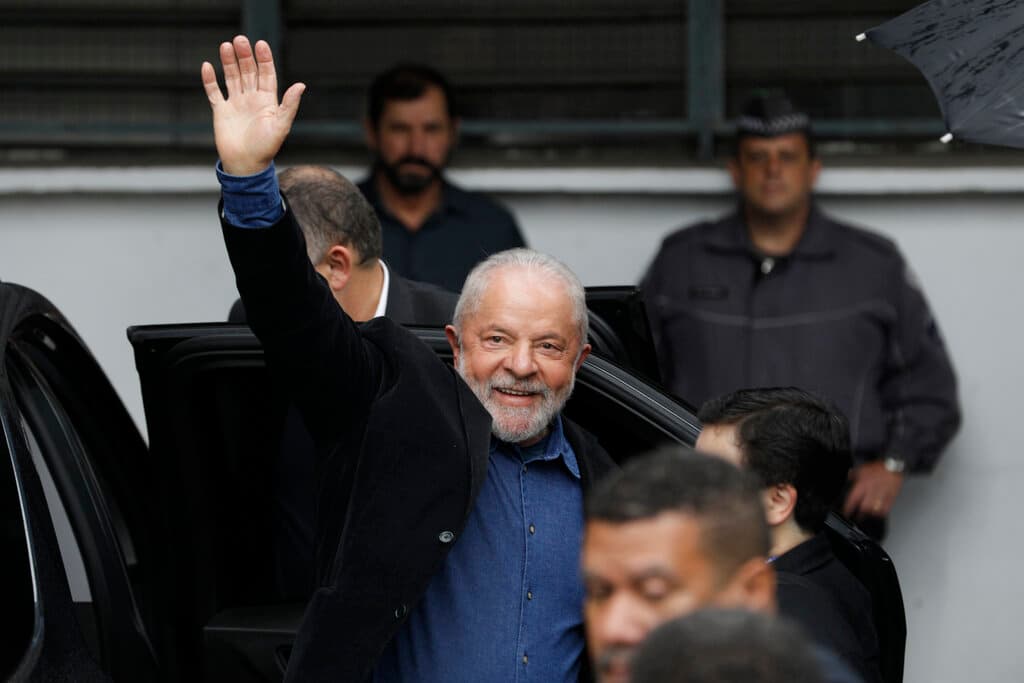 AP/Marcelo Chello The former Brazilian president, Luiz Inacio Lula da Silva, arriving at a polling station at Sao Paulo, Brazil, October 2, 2022.