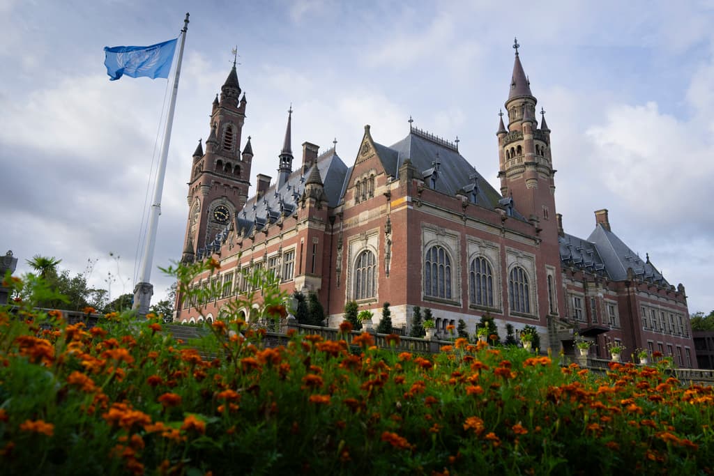 AP/Peter Dejong View of the Peace Palace, which houses the International Court of Justice, at the Hague, Netherlands, on September 19, 2023.